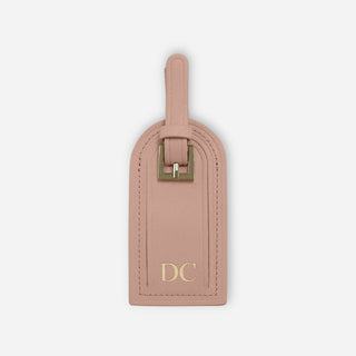 Nude Saffiano Leather Luggage Tag – Gold Hardware