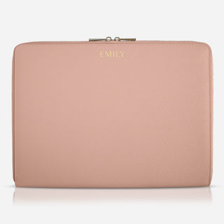 Leather Laptop Case - Saffiano Nude
