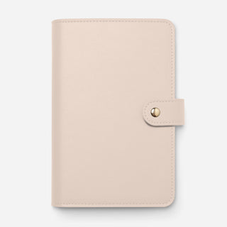 Cream personalosed binder with gold snap button closure