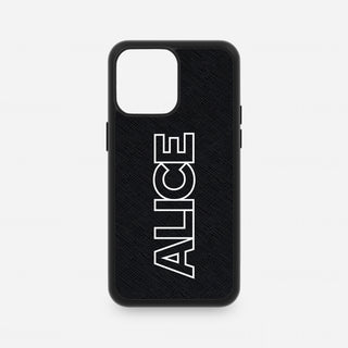 Black Saffiano Leather iPhone Case – Outline