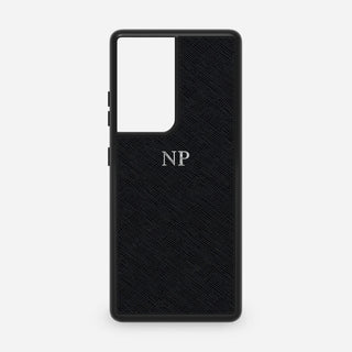 Black Saffiano Leather Samsung Case