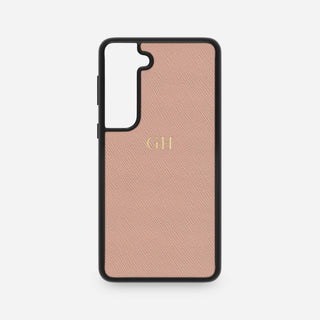 Nude Saffiano Leather Samsung Case