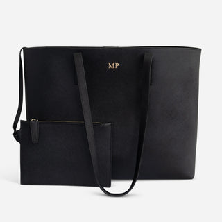Black Saffiano Leather Tote Bag